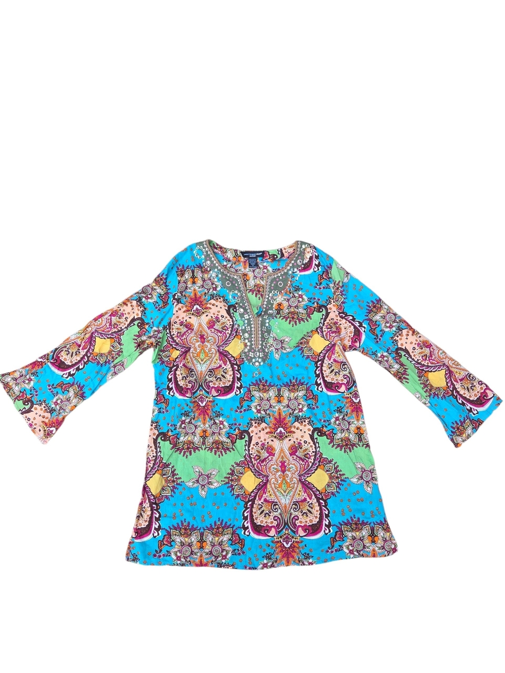 Saint Tropez West Paisley Beach Cover-up Tunic 1X